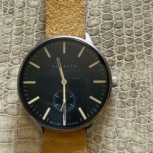 Rare british brand Newgate Suede Strap Watch with Black Dial- NEW